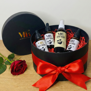 The Beard Dzaddy Valentine's Combo featuring three beard oils and a hydrating mist from Miss Rhee Beauty.